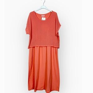 MADE IN ITALY ShopEvelynne Coral Layered Dress